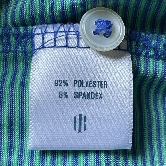 Holderness & Bourne Donald Ross Golf Polo Logo Striped Green XL Men - Picture 5 of 10